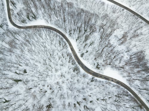 Preview: Winter Mountain Road From Above