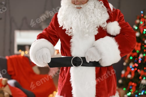 Preview: Authentic Santa Claus in traditional costume indoors