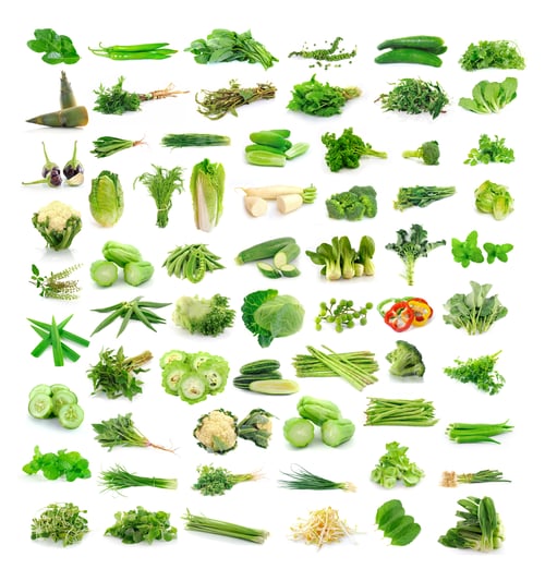 Preview: Vegetables collection isolated on white background