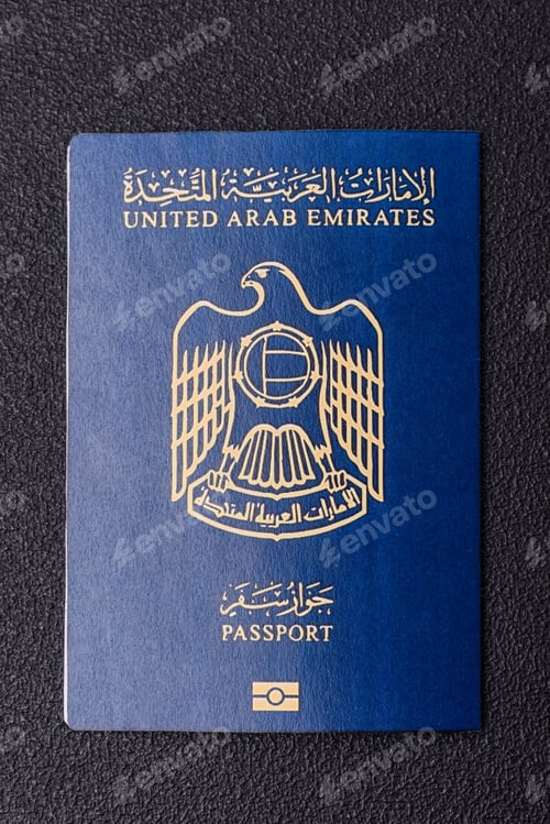 Preview: Physical paper international passport of a citizen of the United Arab Emirates