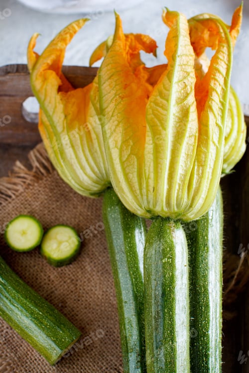 Preview: Young Zucchini With Flowers