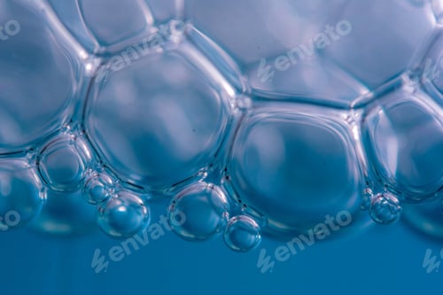 Preview: Close up of blue abstract bubbles useful for backgrounds