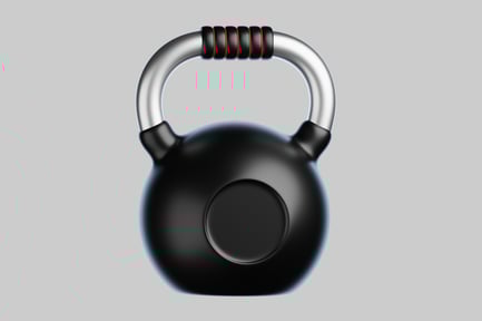 Preview: Metal kettlebell with grip detail