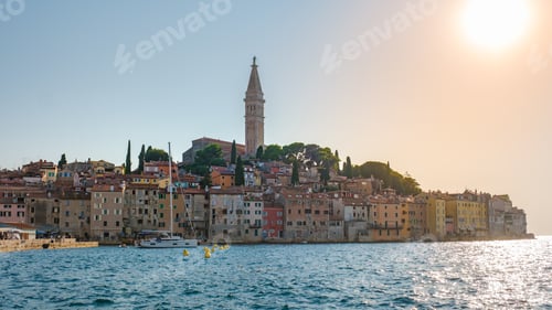Preview: Stunning Rovinj sunset highlights vibrant coastal architecture and historic landmarks