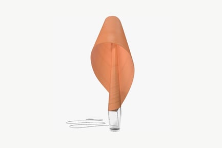 Preview: Cylindrical glass lamp with folded interior shade