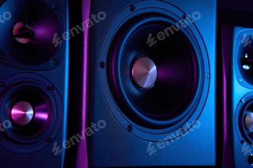 Preview: Multimedia acoustic sound speakers with neon lighting