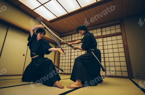 Preview: Samurai training in a traditional dojo, in Tokyo