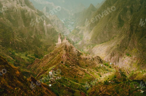 Preview: Mountain peak in Xo-Xo valley at Santo Antao island in Cape Verde