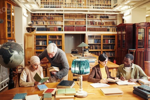 Preview: Group of People in Library