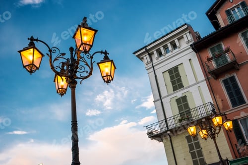 Preview: Street lamp on sky background.