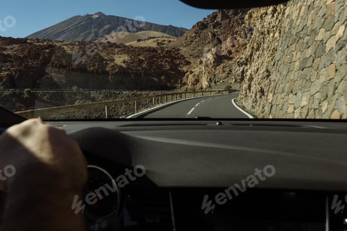 Preview: Driver on car moving to hills