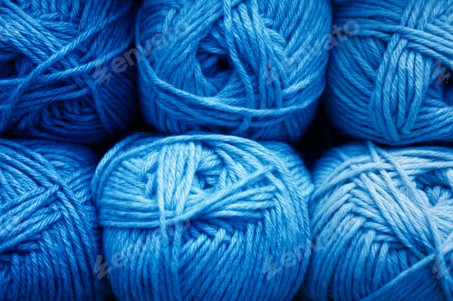 Preview: Balls of Soft Blue Yarn Close-Up