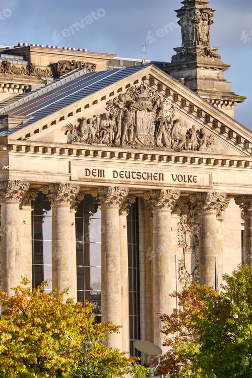 Preview: The entrance portal of the Reichstag