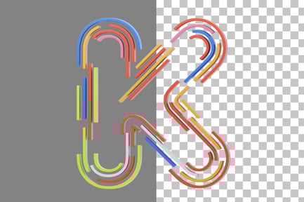 Preview: Stripes K 3D Icon