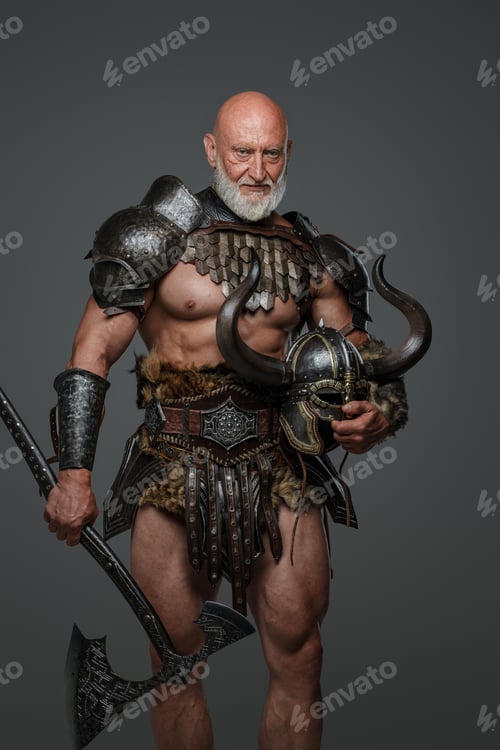 Preview: A mature bearded Viking with a bald head