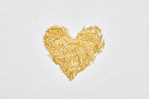 Preview: Pasta in the shape of heart isolated on white background