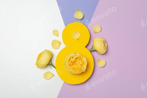 Preview: Concept of 8 march, Women day, top view