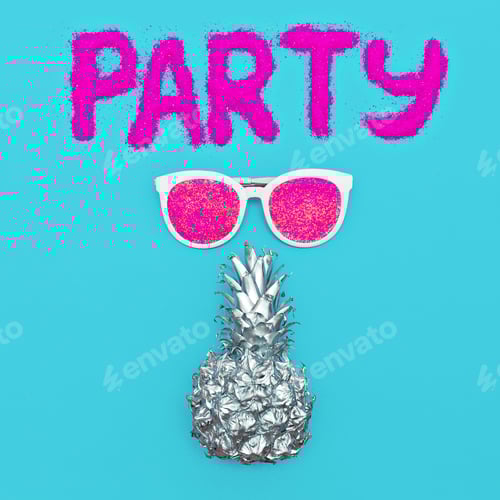 Visualização: Óculos de sol Party Beach Silver Pineapple Minimal Art