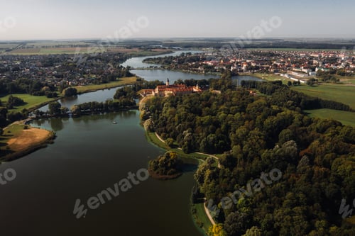 Preview: Top view of the Medieval Castle in Nesvizh, Minsk region, Belarus.Nesvizh Castle