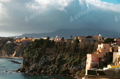 Preview: Beautiful fishing village, Marina Corricella on Procida Island, Bay of Naples, Italy.