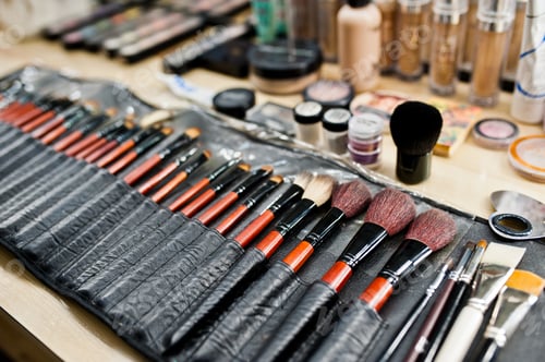 Preview: Professional makeup brushes and tools at make up saloon.