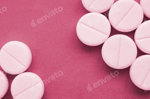 Preview: A few white tablets lie on a bright background surface