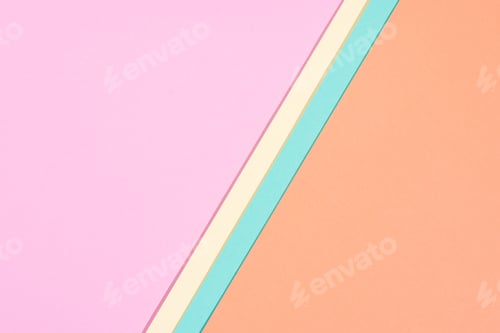 Preview: minimalistic modern yellow, blue, orange and pink abstract background with copy space