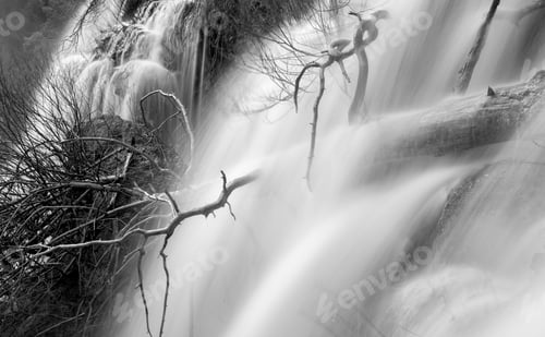 Preview: Wonderful waterfall near tree