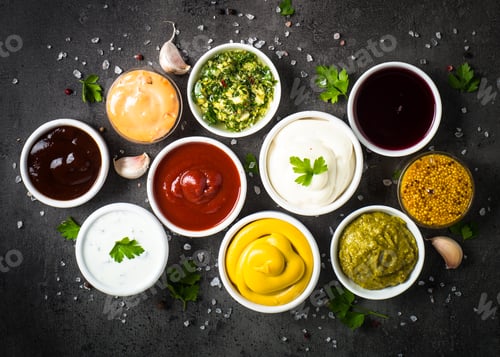 Preview: Sauce set assortment - mayonnaise, mustard, ketchup and others t
