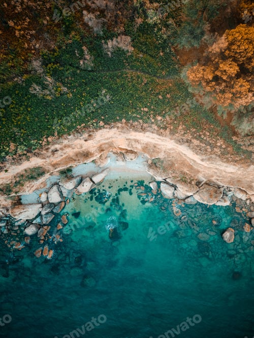 Preview: Drone view of a beautiful sea on a sunny summer day