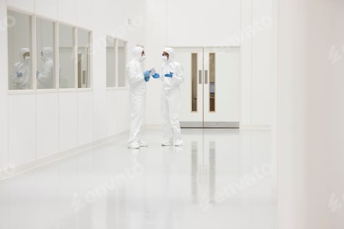 Preview: Scientists Discussing Experiment in Clean White Lab Environment