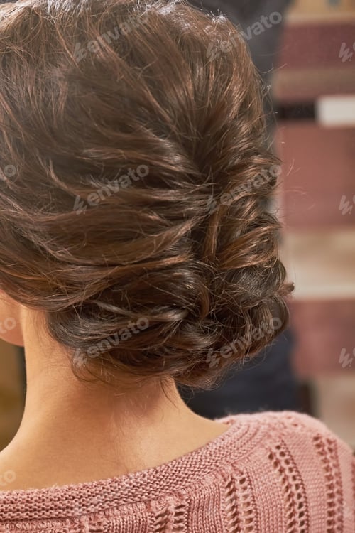 Preview: Stylish Updo Hairstyle with Braided Accent on Woman