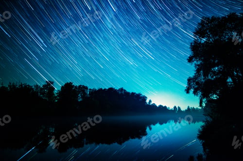Preview: Star trails at the river side