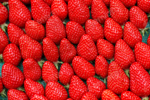 Preview: close up of strawberry on market