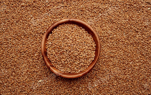 Preview: Wheat in a plate background image texture top view cereal products