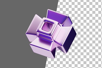 Preview: Chromatic Abstract Geometric Cross Frame 3D Icon