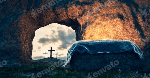 Preview: Tomb of Jesus Christ. Crucifixion And Resurrection. Religion, Easter theme.