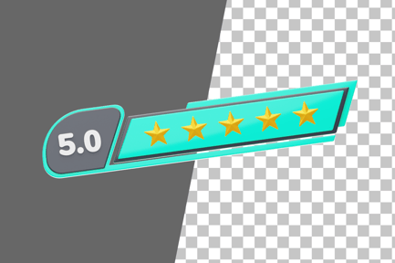 Preview: Five Of Five Star Rating 3D Icon