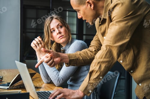 Preview: Coworkers in a business discussion