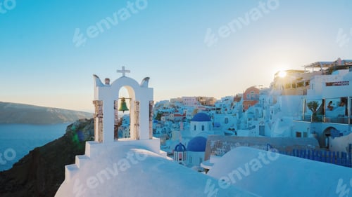 Preview: sunset at Oia Santorini Greece, traditional Greek village