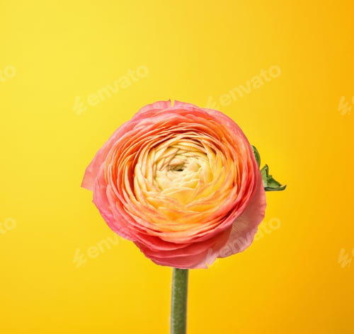 Preview: Beautiful ranunculus flower on color background