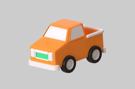 Preview: Stylized Orange Pickup Truck