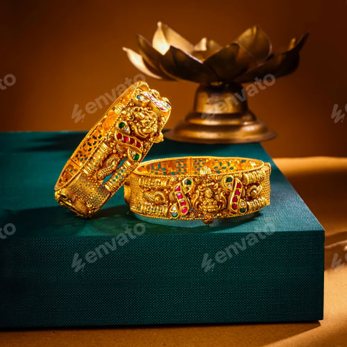 Preview: Close-up shot of a precious bangles