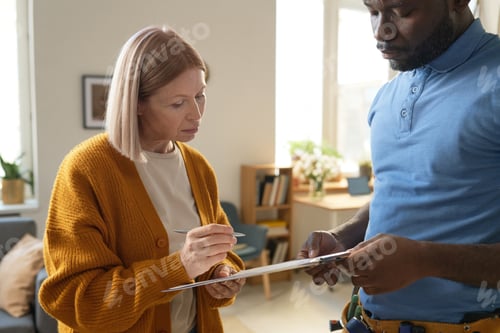 Preview: Blonde Woman Signing Agreement For Services