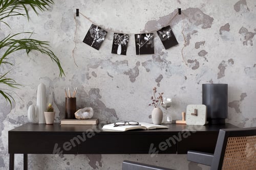Preview: Concrete interior of home office