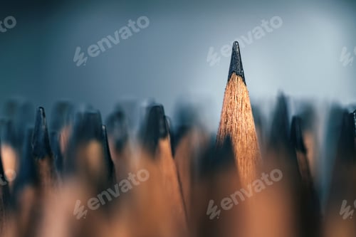 Preview: Close-up pencils. Business leadership concept