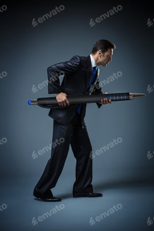 Preview: Businessman with a big pen