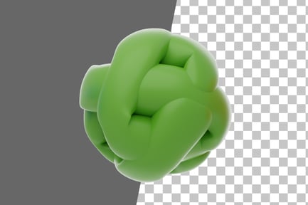 Preview: Green Soft Body Abstract Balloon Shape 3D Icon