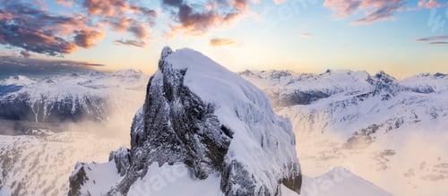 Preview: Aerial Panoramic View of Black Tusk. Canadian Mountain Nature Landscape Background