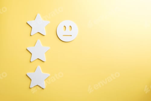 Preview: Three star feedback review indicates neutral customer service rating, quality evaluation shows